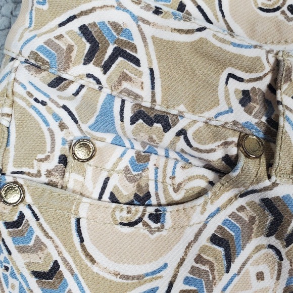 J. McLaughlin Lexi Jeans Womens 2 Paisley Print Tan‎ 28" Ankle Skinny Mid Pants - Picture 7 of 14